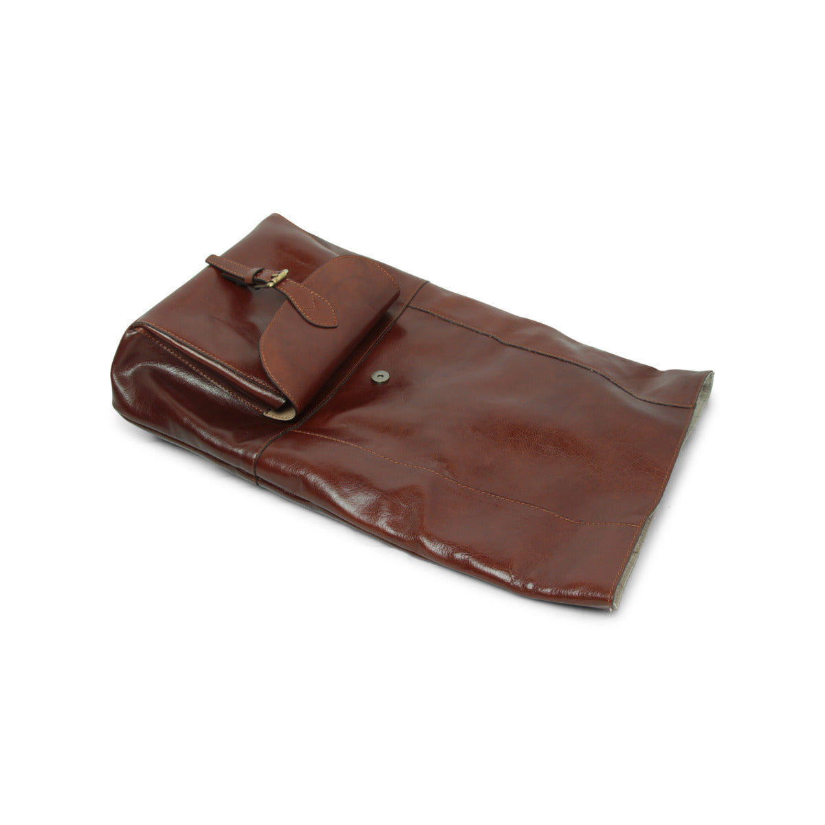 Full Grain Leather Backpack - Brown 4151