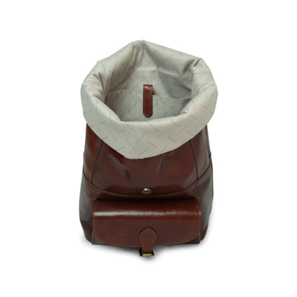 Full Grain Leather Backpack - Brown 4151