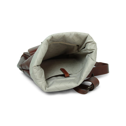 Full Grain Leather Backpack - Brown 4151