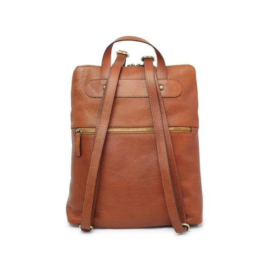 Full Grain Leather Back Pack - Gold