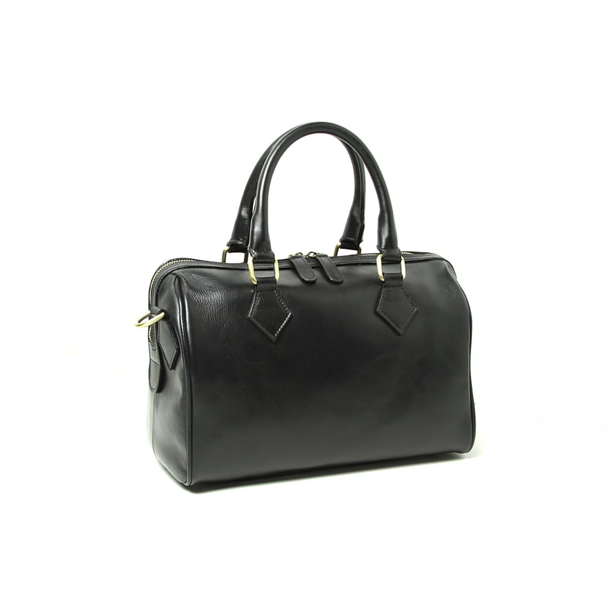 Double Handled Shoulder Bag - Black