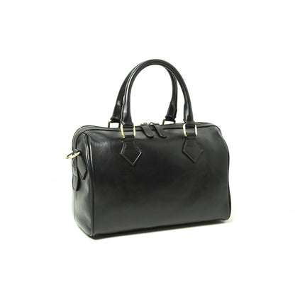 Double Handled Shoulder Bag - Black