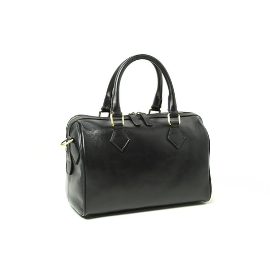Double Handled Shoulder Bag - Black