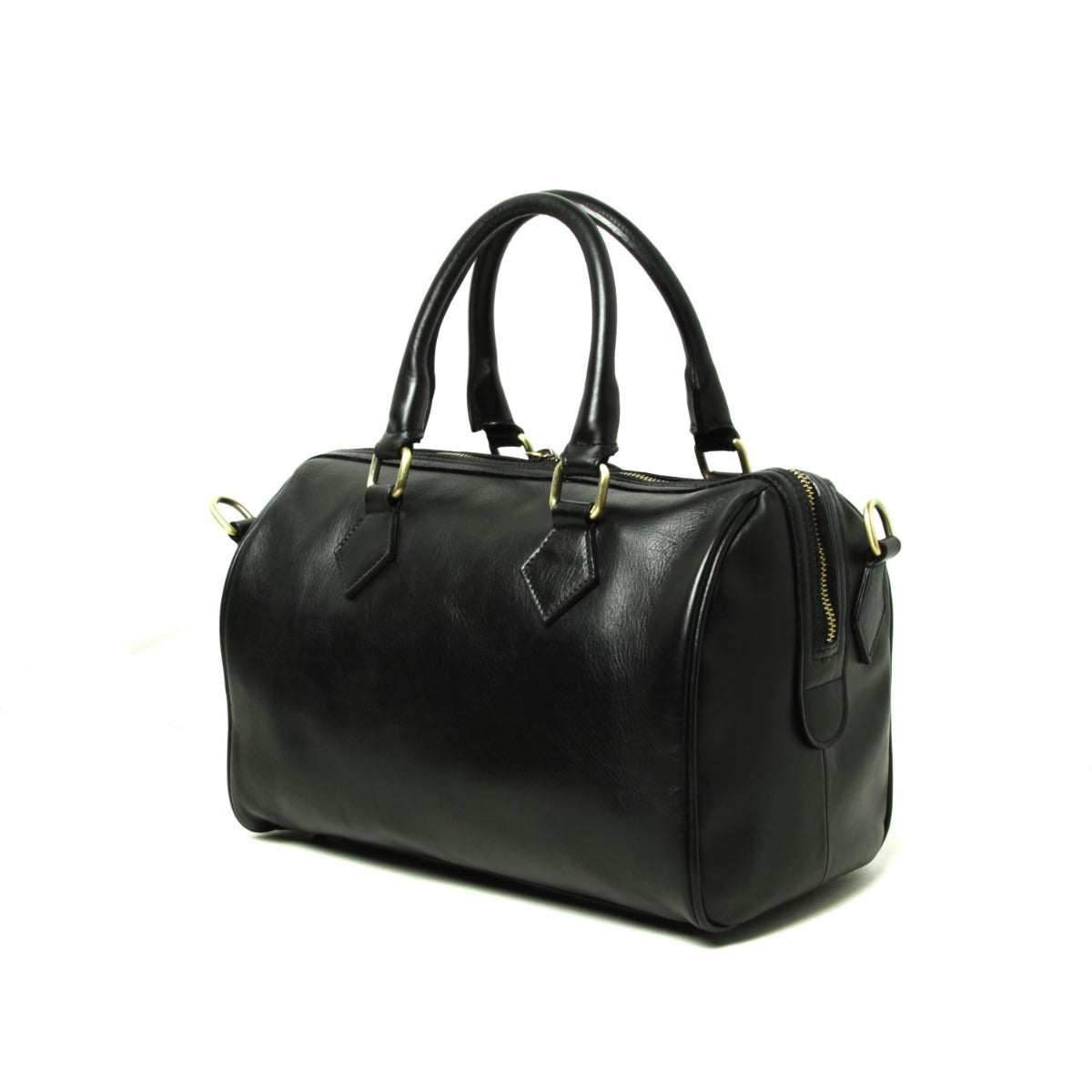 Double Handled Shoulder Bag - Black