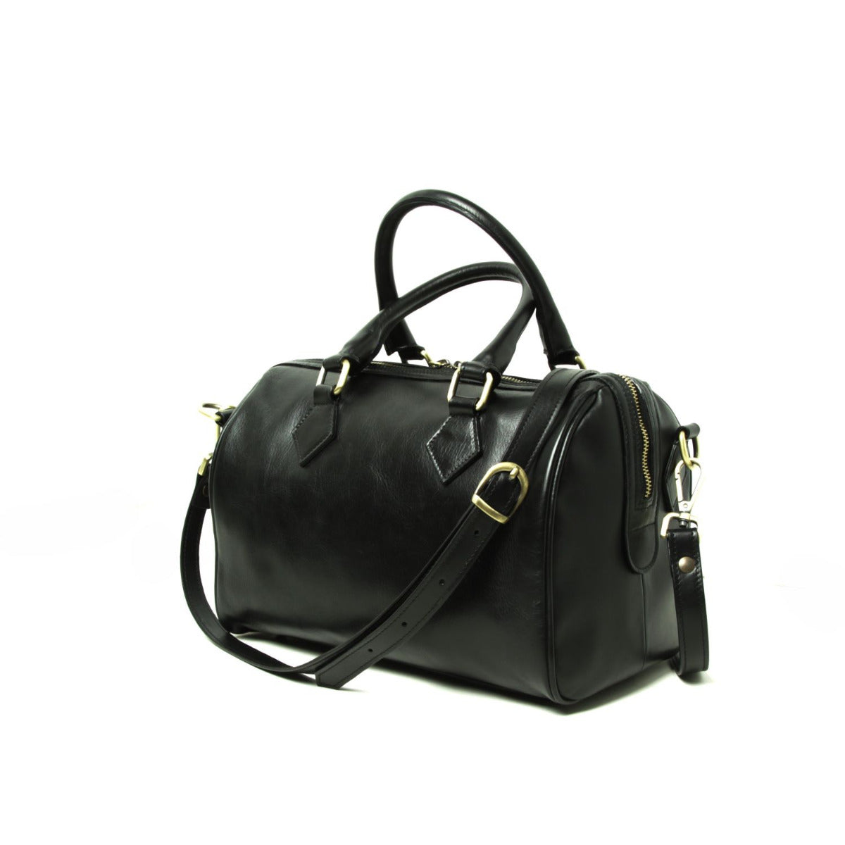 Double Handled Shoulder Bag - Black
