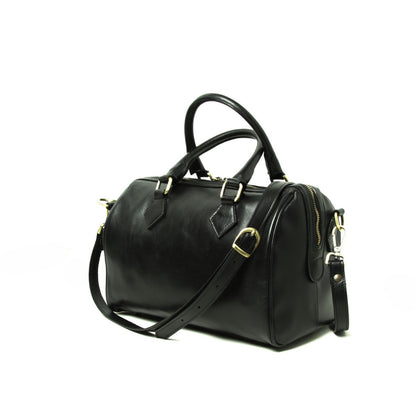Double Handled Shoulder Bag - Black
