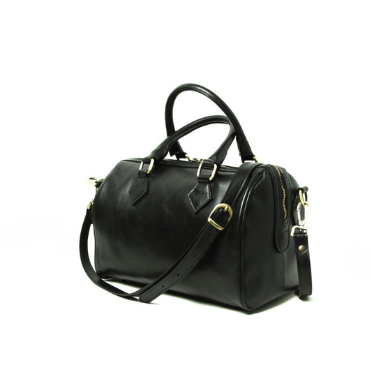 Double Handled Shoulder Bag - Black
