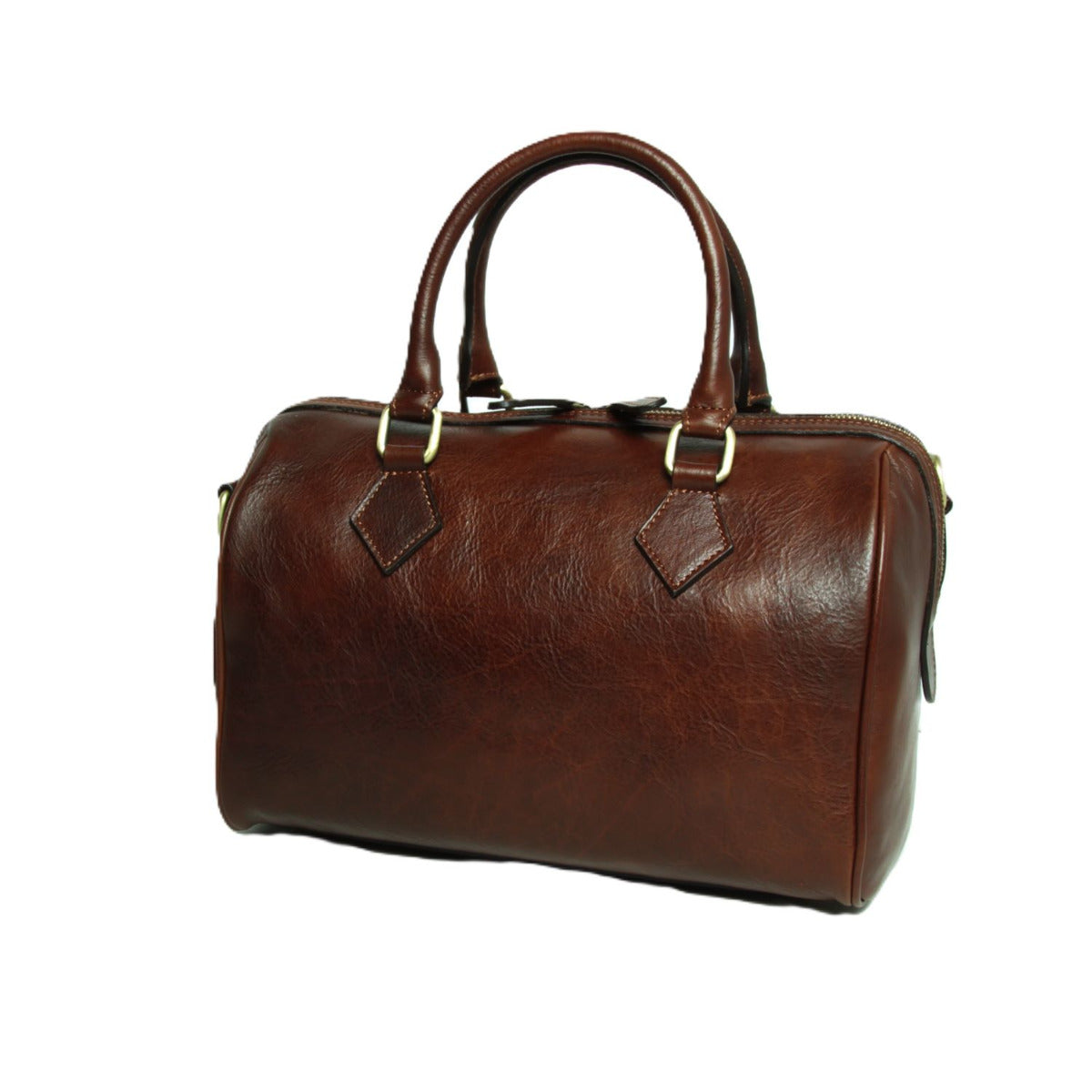 Double Handled Shoulder Bag - Brown