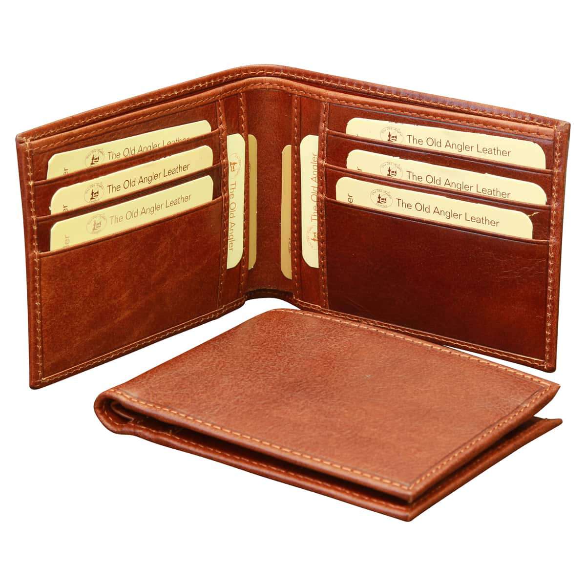 Leather Bifold Wallet - Brown With Rfid