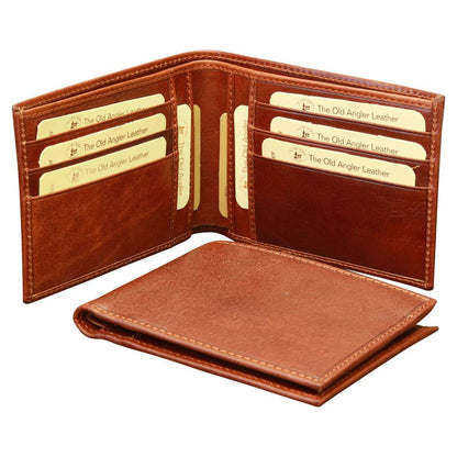 Leather Bifold Wallet - Brown With Rfid