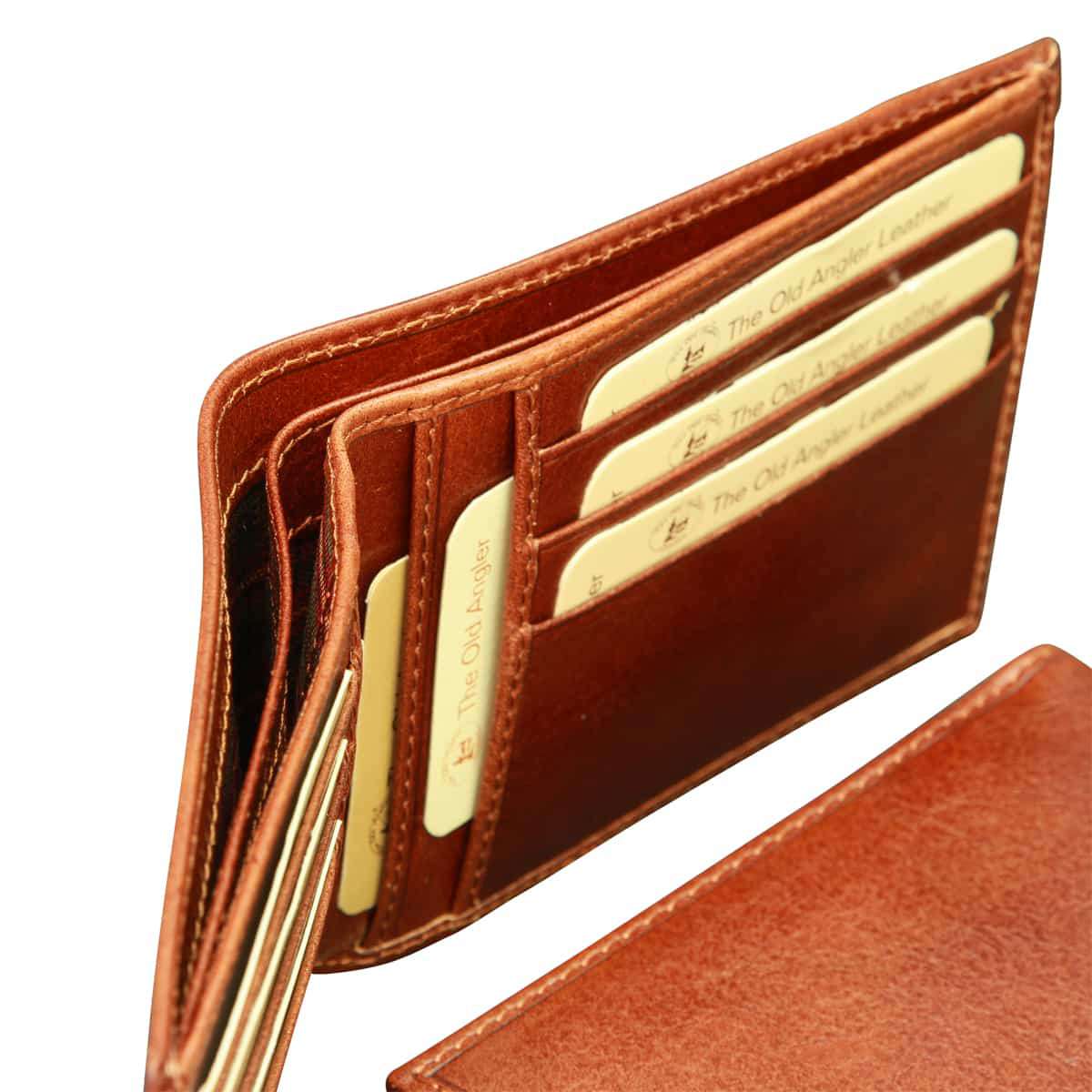 Leather Bifold Wallet - Brown With Rfid