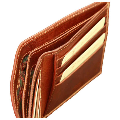 Cowhide Leather Wallet - Brown With Rfid
