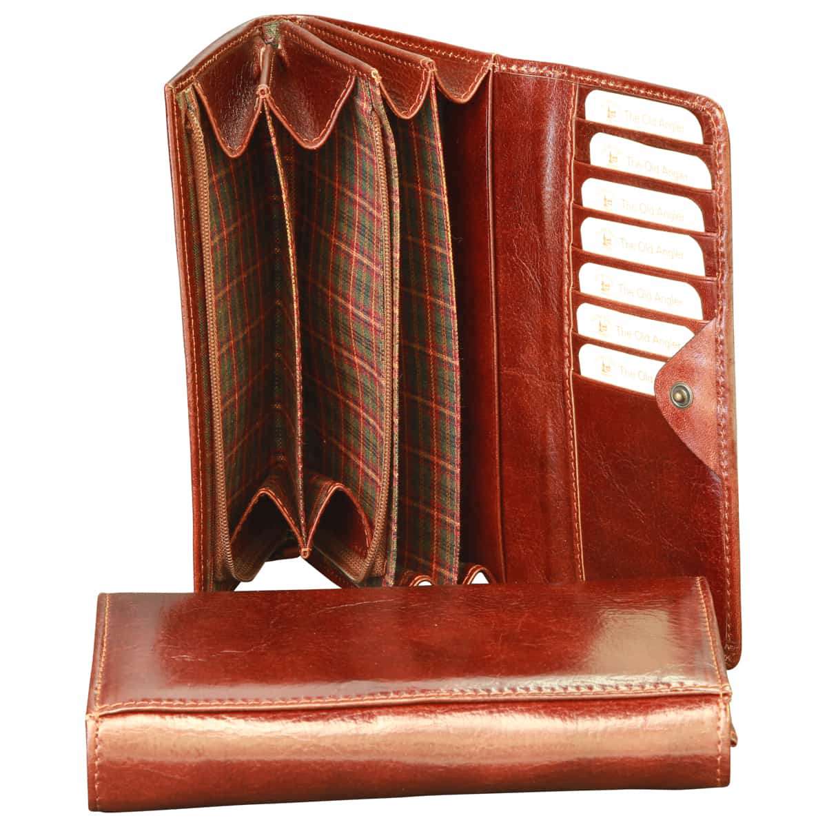 Leather Wallet For Women - Brown With Rfid
