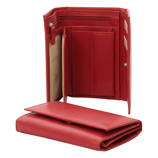Leather Wallet For Women - Red
