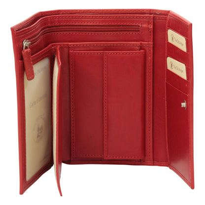 Leather Wallet For Women - Red