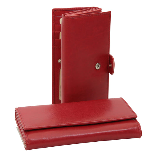 Women'S Leather Wallet - Red
