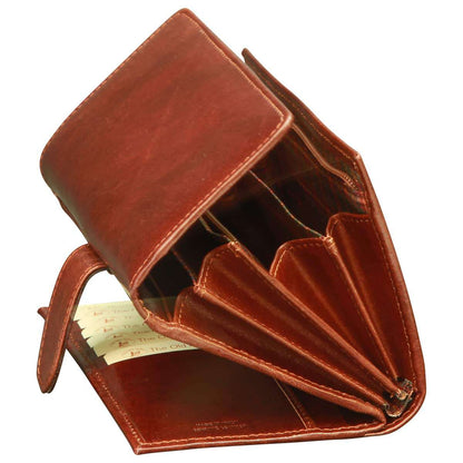 Women'S Cowhide Leather Wallet - Brown With Rfid