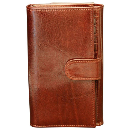 Women'S Cowhide Leather Wallet - Brown With Rfid