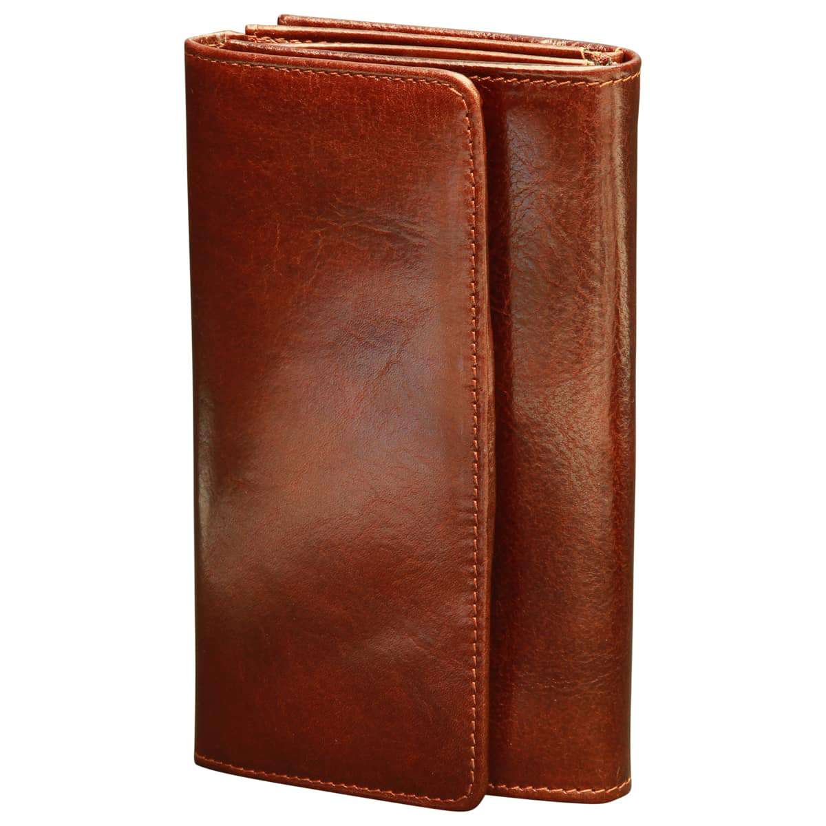 Women'S Cowhide Leather Wallet - Brown With Rfid