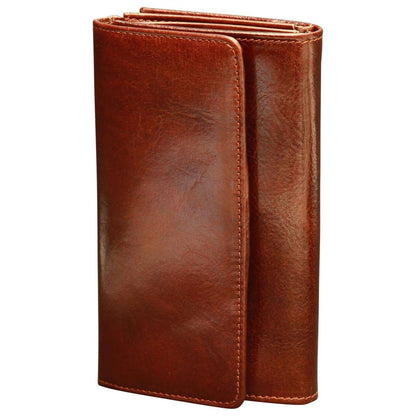 Women'S Cowhide Leather Wallet - Brown With Rfid