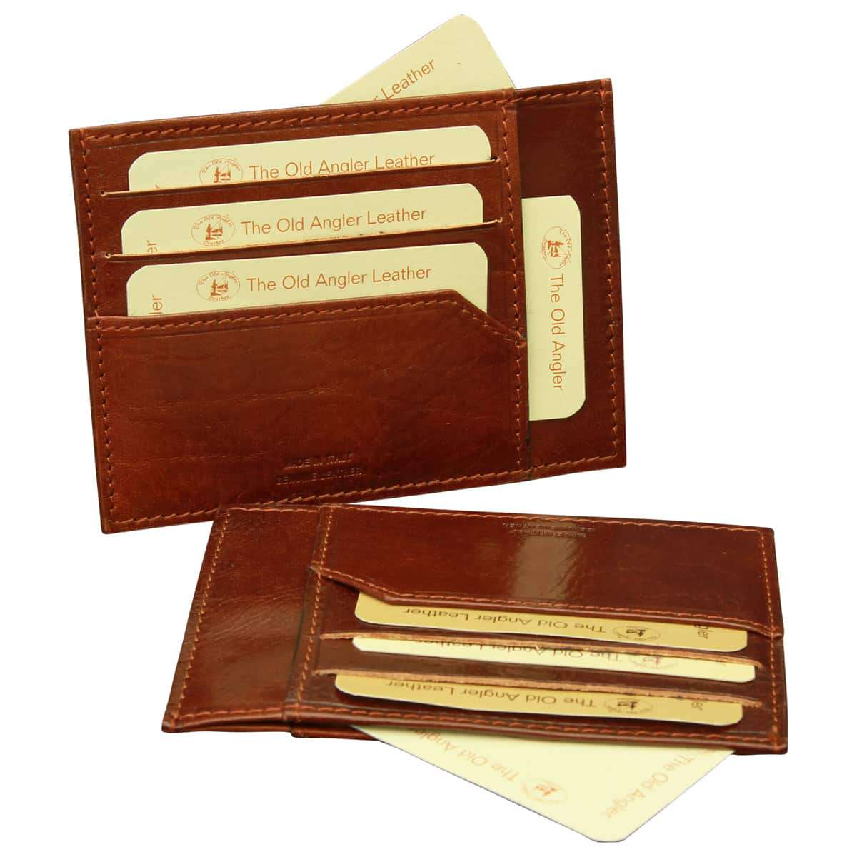 Leather Credit Card Holder - Brown With Rfid