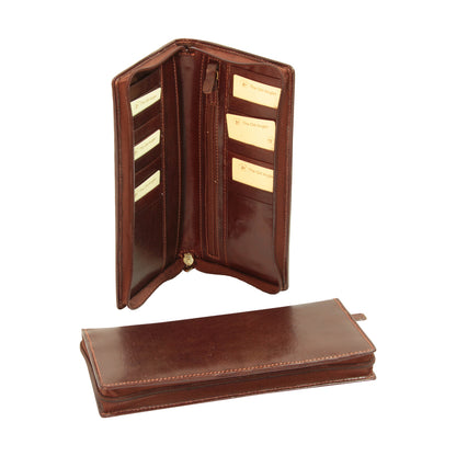 Leather Travel Wallet - Brown