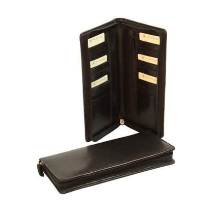Leather Travel Wallet - Black