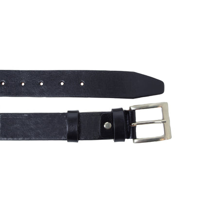 Leather Flat Belt - Black