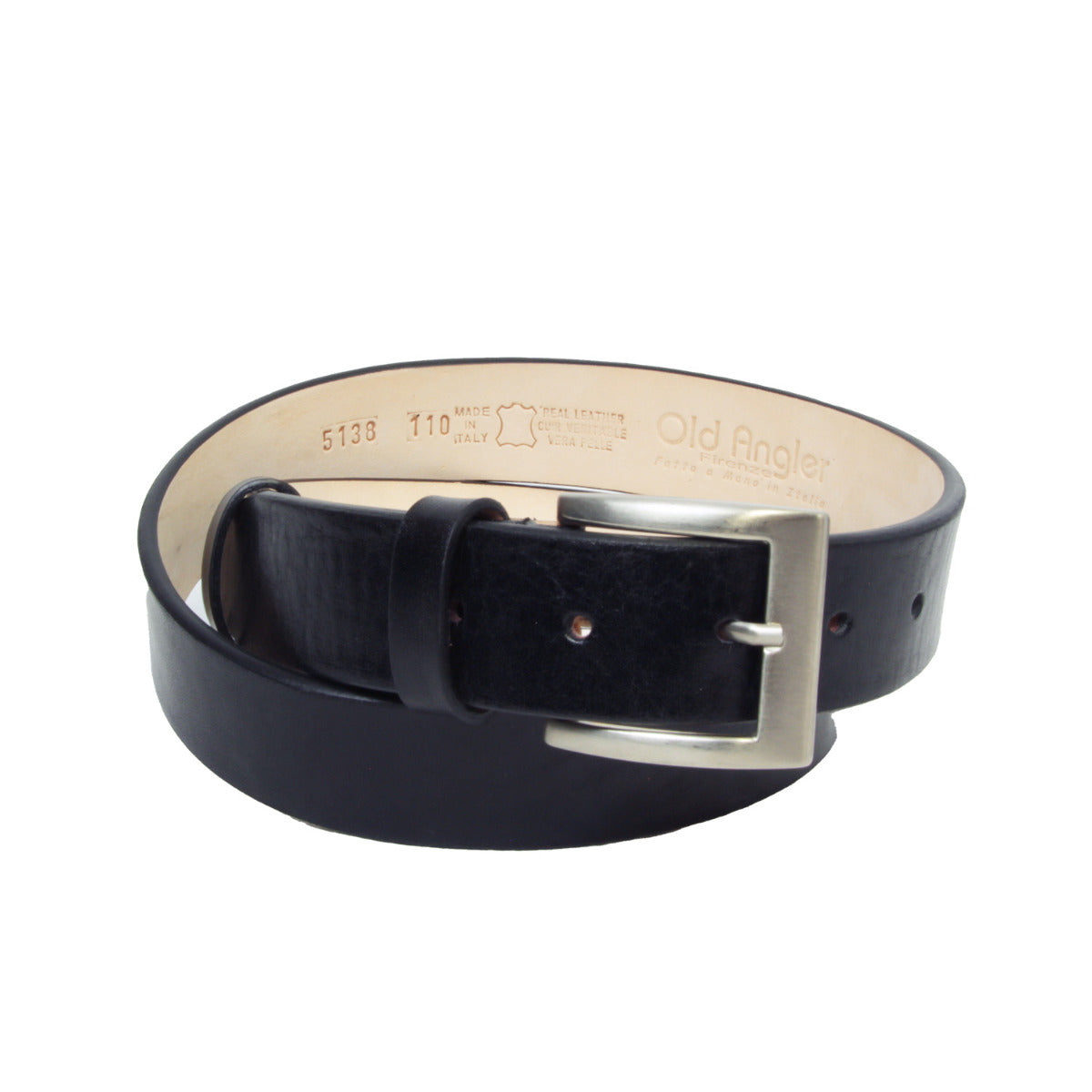 Leather Flat Belt - Black