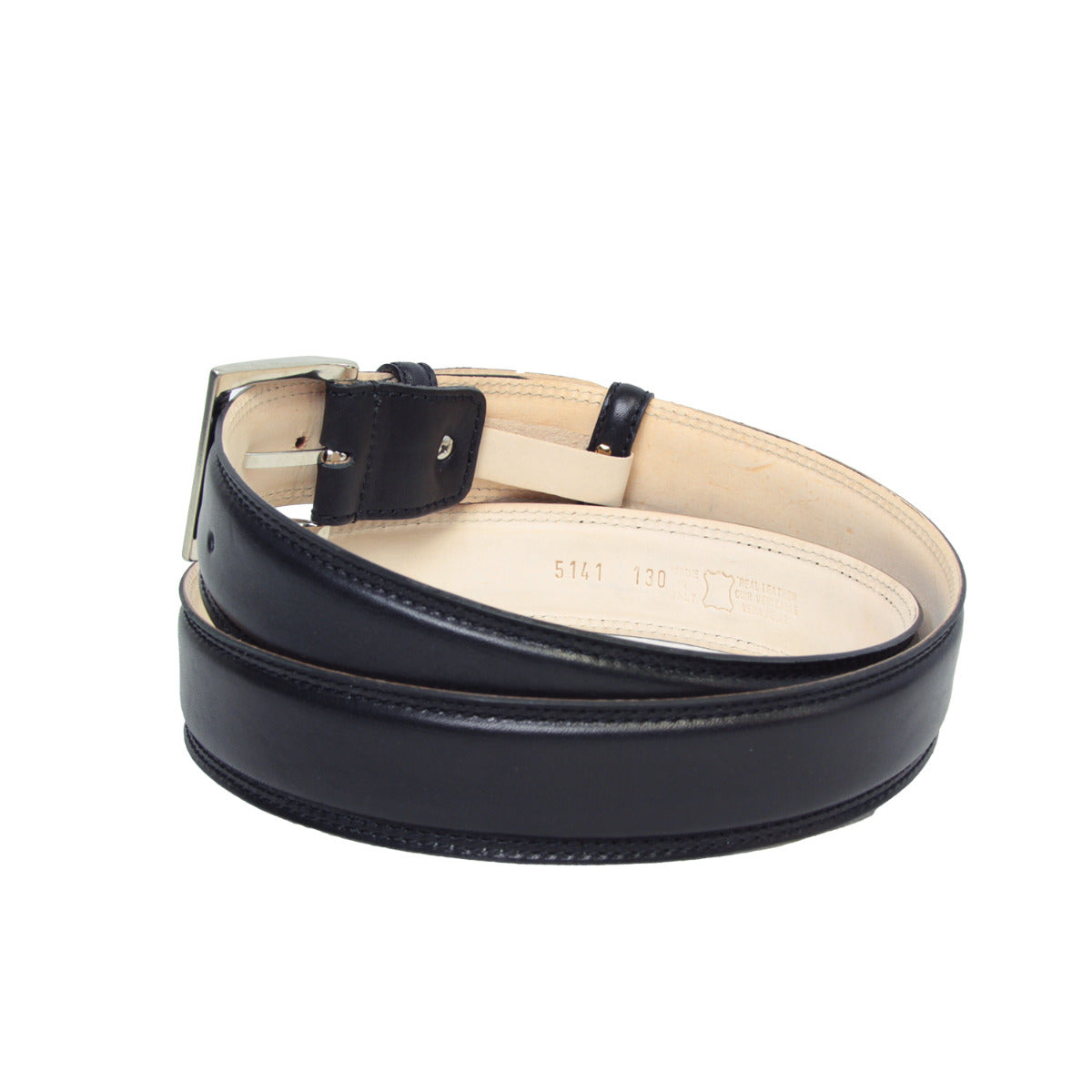 Leather Belt Wide 1,57" - Black 5141