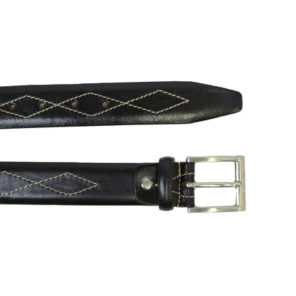 Leather Belt Wide 1,38" - Black 5144