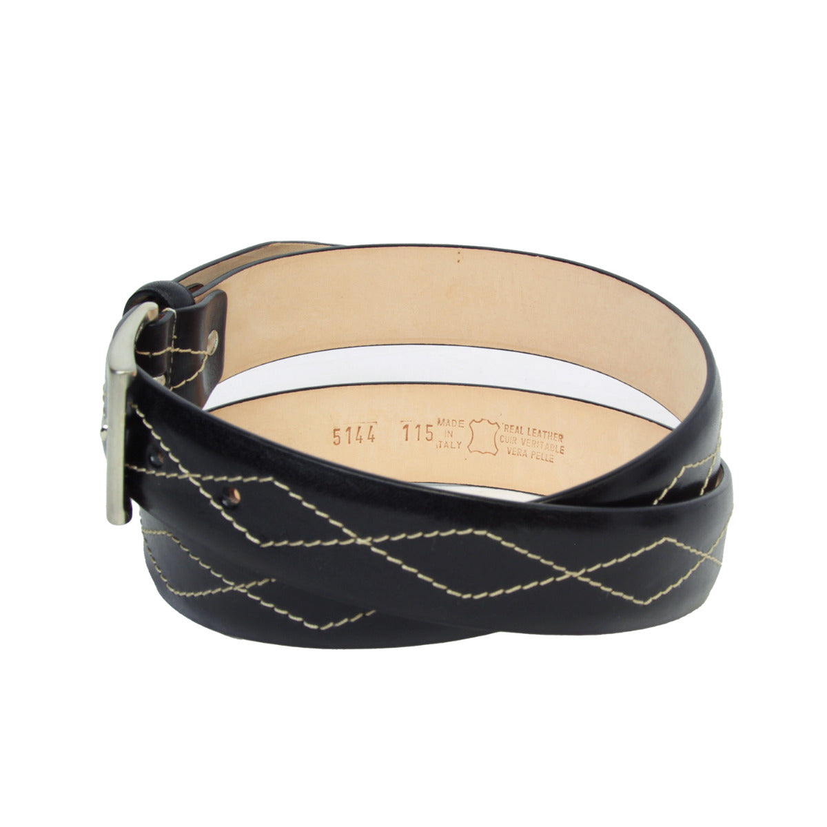 Leather Belt Wide 1,38" - Black 5144