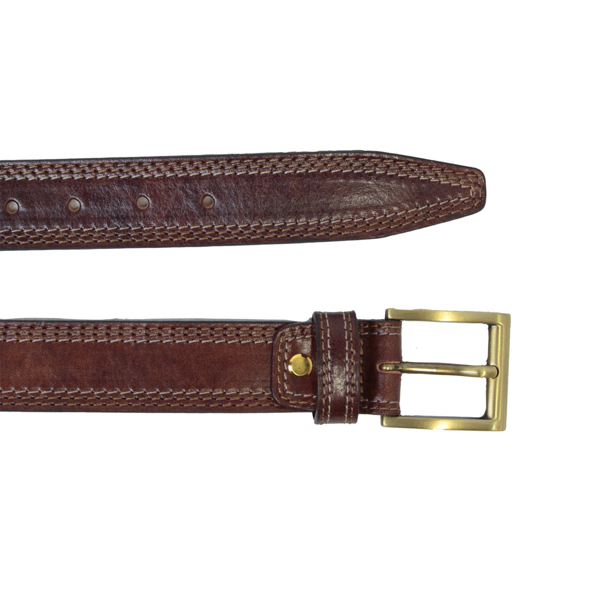 Leather Belt Wide 1,38" - Brown 5145