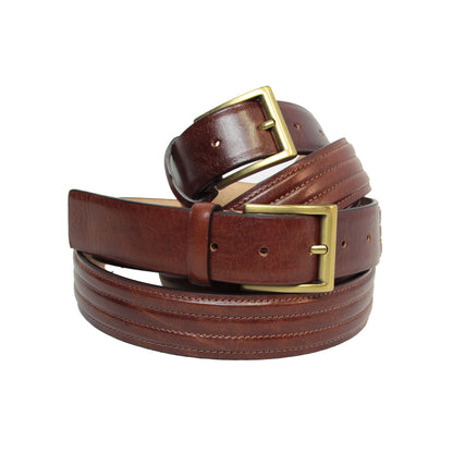 Leather Belt Wide 1,38" - Brown 5146