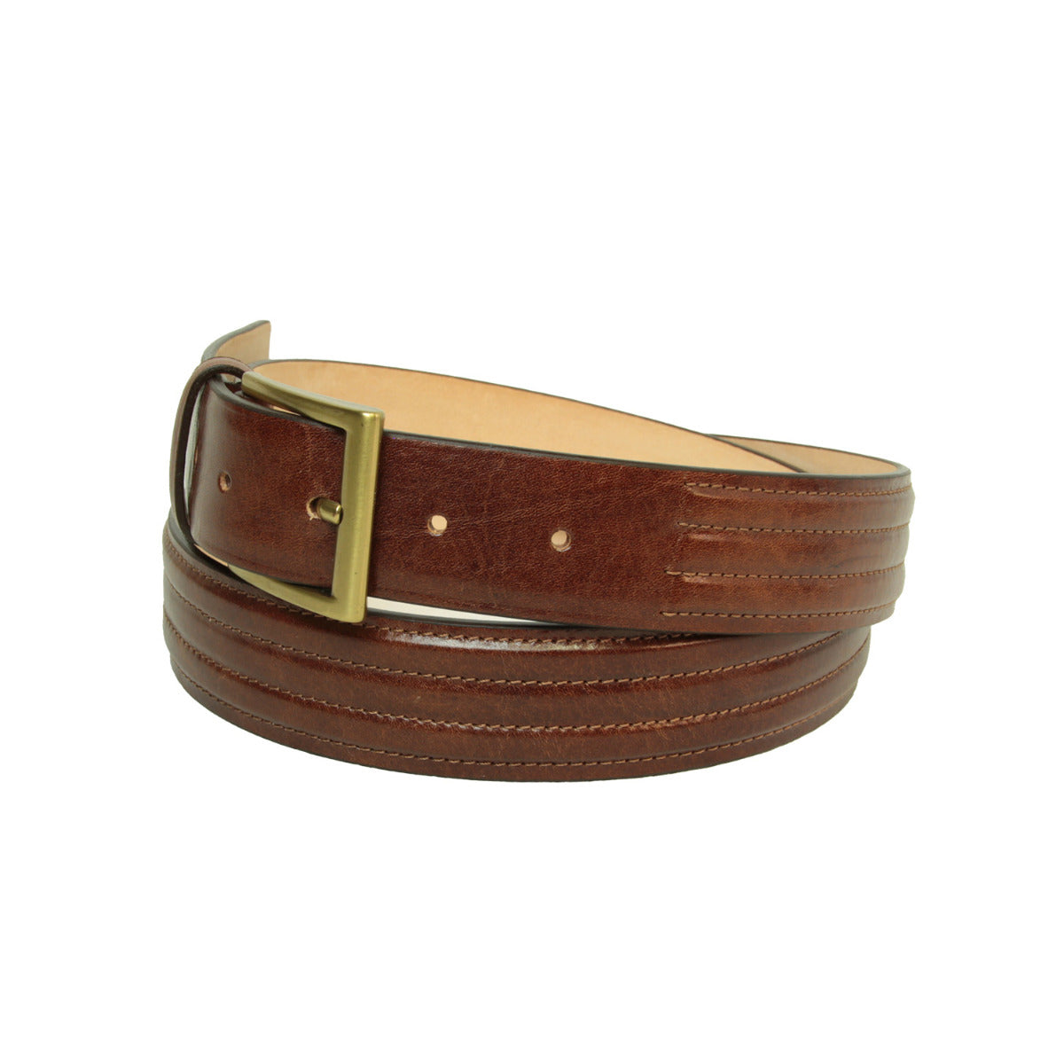 Leather Belt Wide 1,38" - Brown 5146