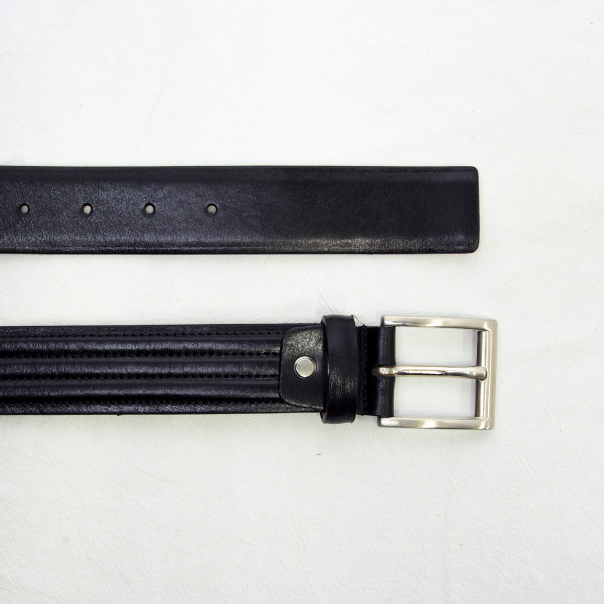 Leather Belt Wide 1,38" - Black 5146