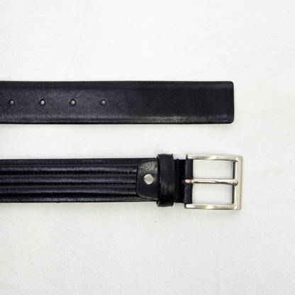Leather Belt Wide 1,38" - Black 5146