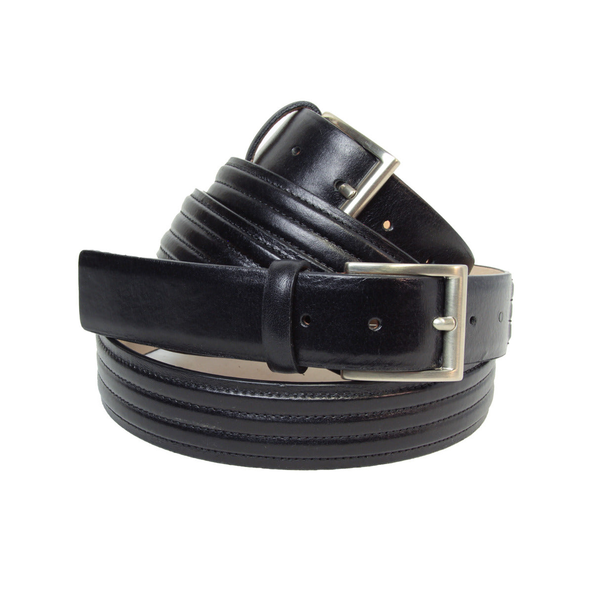 Leather Belt Wide 1,38" - Black 5146