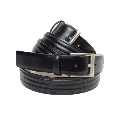 Leather Belt Wide 1,38" - Black 5146