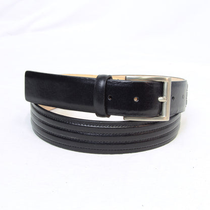 Leather Belt Wide 1,38" - Black 5146