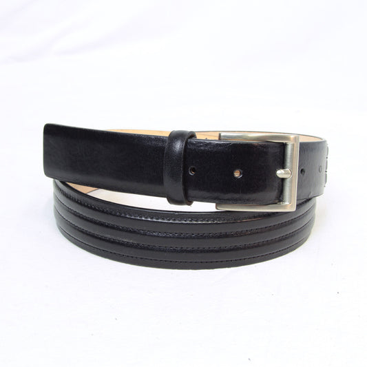 Leather Belt Wide 1,38" - Black 5146