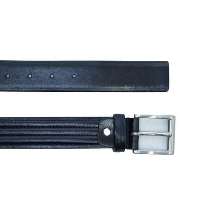 Leather Belt Wide 1,38" - Black 5146