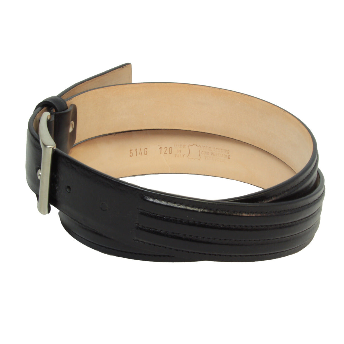 Leather Belt Wide 1,38" - Black 5146