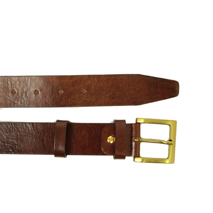 Leather Flat Belt - Brown 5147