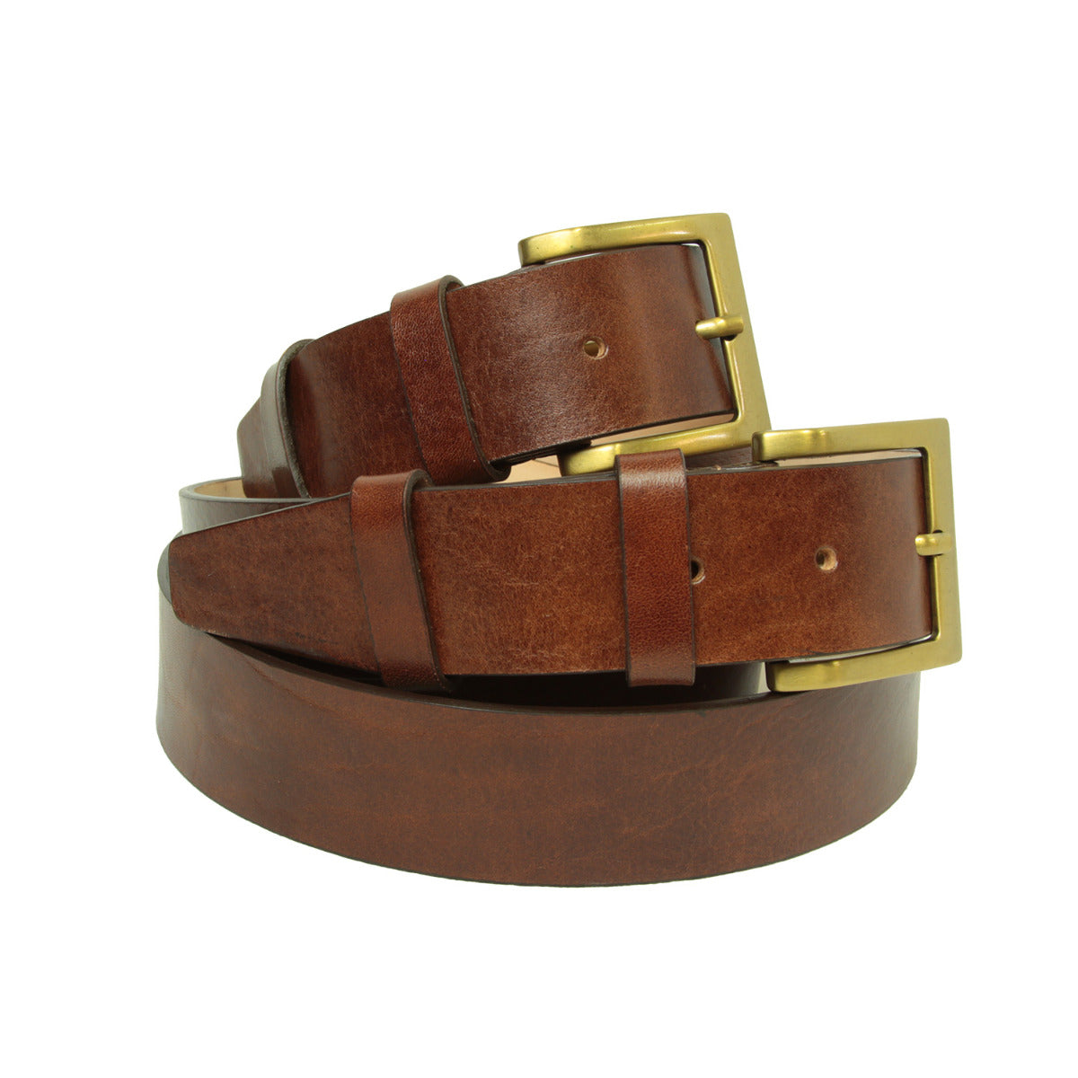 Leather Flat Belt - Brown 5147