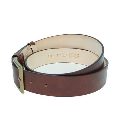 Leather Flat Belt - Brown 5147
