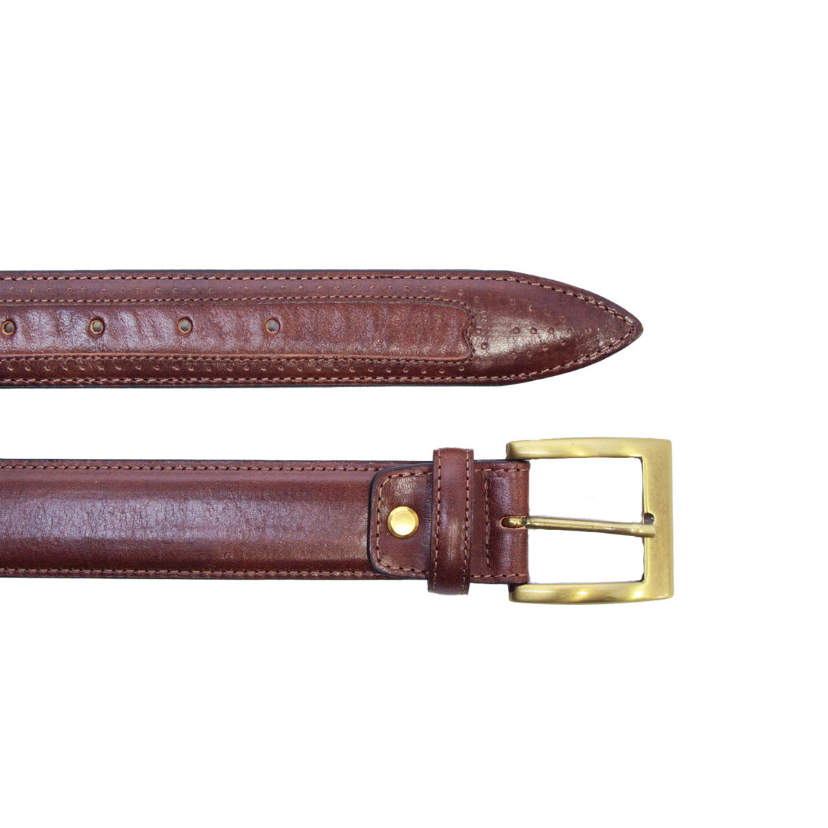 Leather Belt Wide 1,38" - Brown 5148