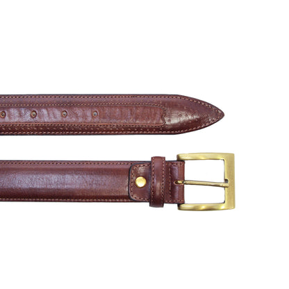 Leather Belt Wide 1,38" - Brown 5148