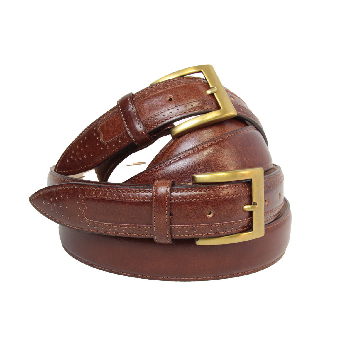 Leather Belt Wide 1,38" - Brown 5148