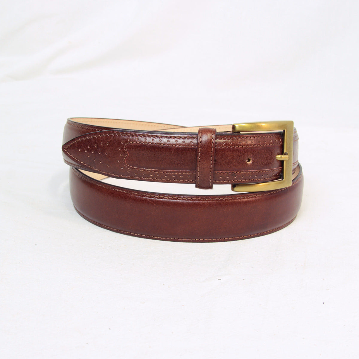 Leather Belt Wide 1,38" - Brown 5148